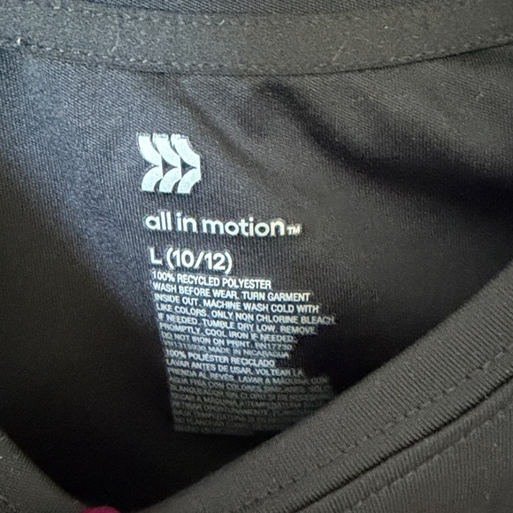 All in Motion Black Activewear Top with Moon theme - Picture 2 of 3